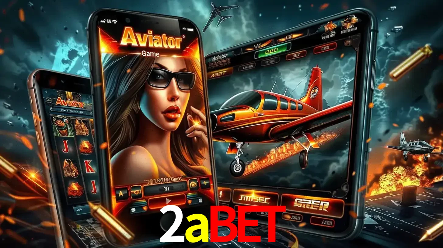 O popular jogo de apostas Aviator exibido em vários celulares e tablets, mostrando a interface emocionante e a ação de voo disponíveis para jogar agora no 2abet.