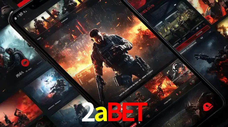 Tela de um celular exibindo uma galeria de jogos de tiro com temática militar, mostrando a variedade de e-sports disponíveis para apostas na plataforma de entretenimento 2abet.