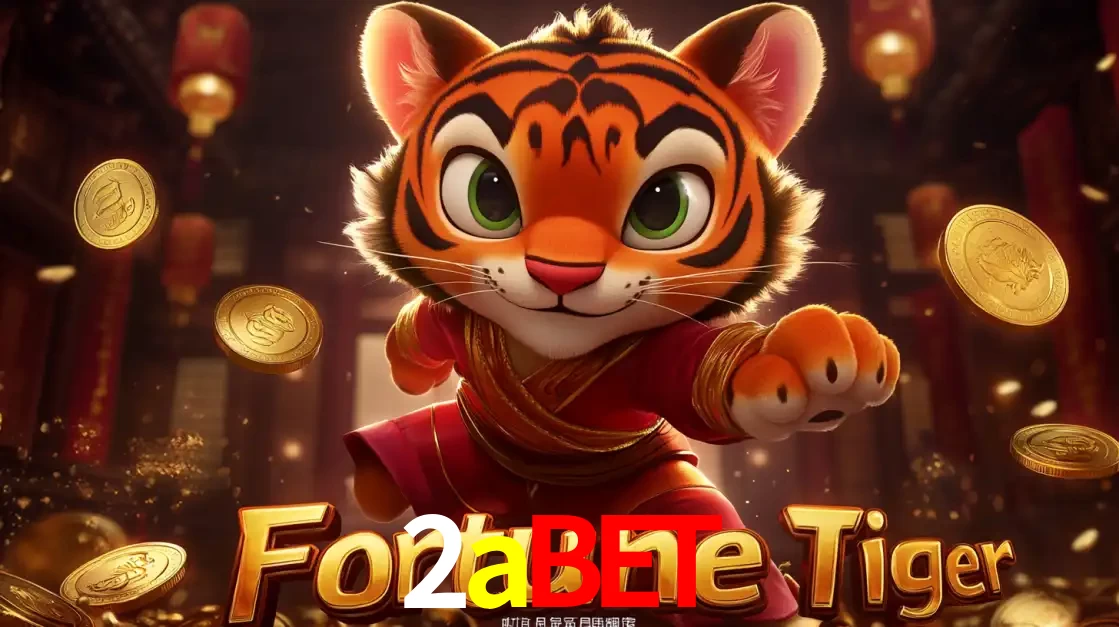 O carismático mascote do jogo de slot Fortune Tiger, um tigre fofo em pose de artes marciais, pronto para trazer sorte e multiplicadores de ganhos no cassino online 2abet.